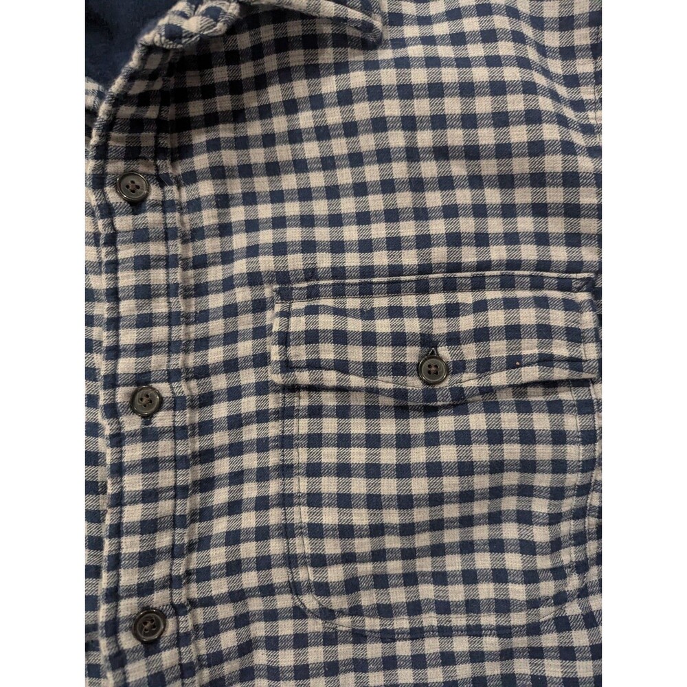 Lands' End Men's Medium Heavy Cotton Lined Shirt Blue Flannel Cabincore - Picture 4 of 7